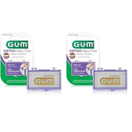 GUM GUM - 723RQC Orthodontic Wax with Vitamin E and Aloe Vera, for Braces, Wires & Partial Dentures (Pack of 2)