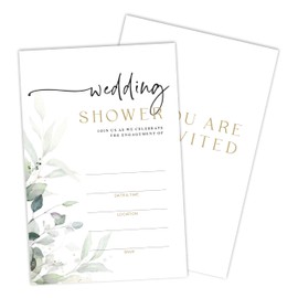 luixd Watercolor Greenery & Gold Foil Invitations, 25 Engagement Party Invites With Envelopes, Fill In Style Invites For New Couples, Weddings, Mr & Mrs Celebration, Party Favor & Supplies - A15