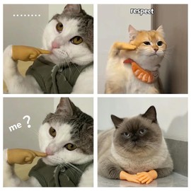 YUHUJOB Tiny Hands Toys for Cat - 6 Pcs Cute Mini Hands Rubber Finger Small Hands - Funny Interactive Toys for Cats and Puppy, High Elasticity Creative Prank Pets Toys, Mini Fingertips Toy