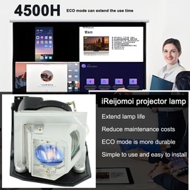 iReijomoi Replacement Lamp SP.8MQ01GC01 with Housing for OPTOMA HD20 (Q8NJ)/HD20-LV HD200X (Q8NJ)/HD200X-LV/Theme-S HD23 (Q8NJ)/DH1010/EH1020/EX612/EX615/GT750/GT750-XL/HD20/HD20-LV Projectors