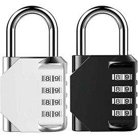 2PCS Candados de Combinación 4 Dígitos Mini Locker Exterior Candado Impermeable para Armario del Gimnasio de la Escuela, Casillero Deportivo, Valla, Caja de Herramientas, Puerta
