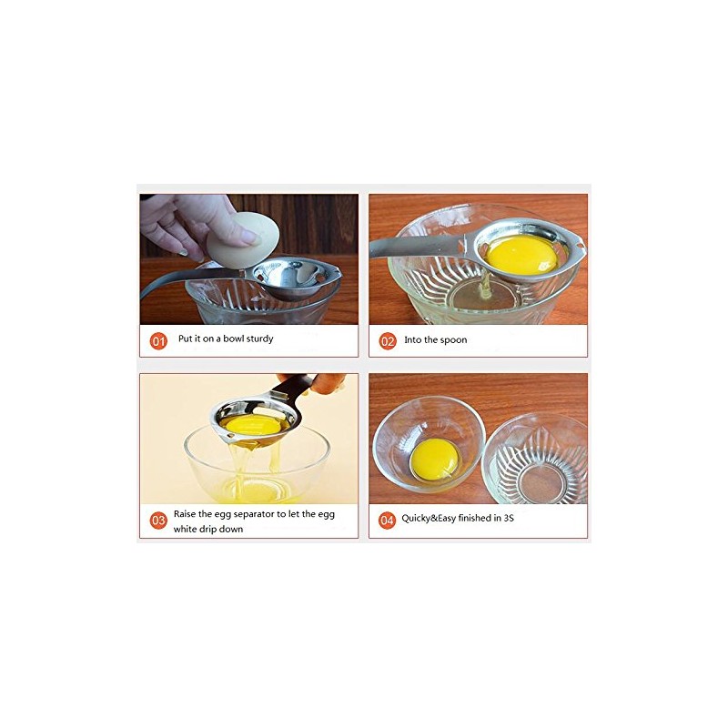 Eidyer Egg Separator Egg White Yolk Filter Separator, 304 Stainless