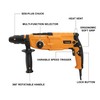 Hoteche 3-in-1 Rotary Hammer Drill 1-Inch SDS Plus Electric Hammer