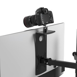 HumanCentric DSLR Monitor Mount Small, Desk Camera Mounting, Light Webcam, Microphone Shelf for Monitor VESA Arm, Replace Clamp Tripods, 100x100mm Patterns, Aluminum, Hardware Included