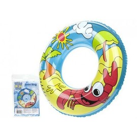 PMS 24" PRINTED BEACH DESG SWIM RING IN PP BG W/INSERT 7.2G