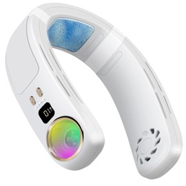 HWING Portable Air Conditioners - Neck Fans That Blow Cold Air Rechargeable Portable Fan for Travel Bladeless Wearable Personal Cooler - Gifts for Women Men Indoor Outdoor-White