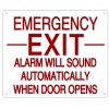 BUILDINGSIGNS.COM EMERGENCY EXIT ALARM WILL SOUND AUTOMATICALLY WHEN DOOR OPENS