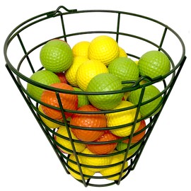 42 Multi-Color Foam Golf Ball-Size Indoor/Outdoor Limited Flight Practice Balls in Metal Range-Style Bucket