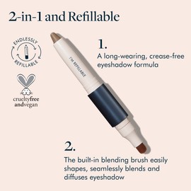 trestique Shadow Crayon, Refillable Eyeshadow Crayon With Built-In Blending Brush, Multi-use Eye Makeup