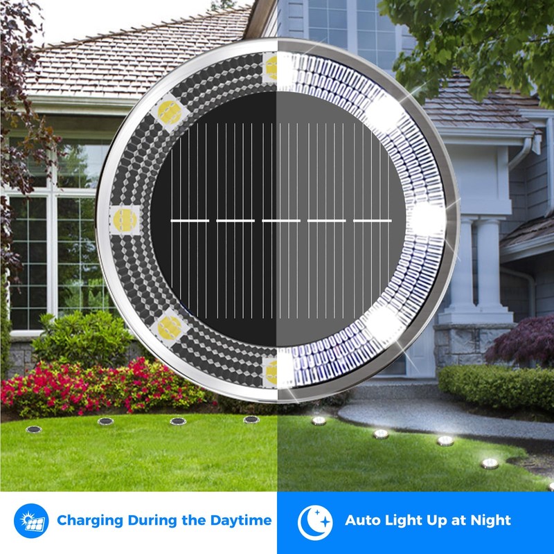 Peasur 6 Pack Solar Lights Outdoor Garden, Solar Ground Light,