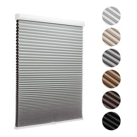 MYshade Blackout Cordless Cellular Shades Honeycomb Shade for Indoor Windows Room Darkening Blinds for Home Office Pull Down Window Shades Easy to Install 42 inch Wide, H64 Pleated Shade Grey