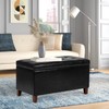 Joveco Storage Ottoman Bench Faux-Leather Rectangular Tufted Ottomans (Rectangular Black)