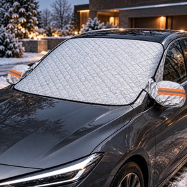 Car Windshield Snow Cover for Winter – Frost & Ice Protection with Side Mirror Covers for Outdoor Parking
