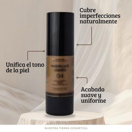 Nuestra Tierra Maquillaje Líquido Orgánico Tono Libre Aceites Cruelty Free