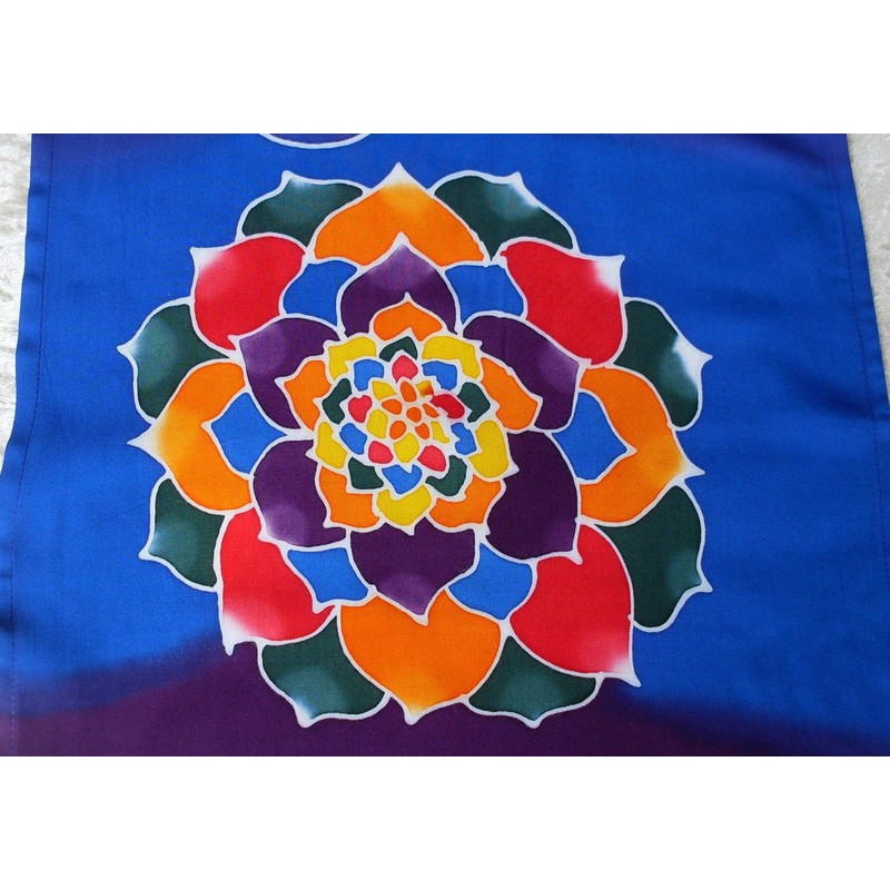 Large Batik Rainbow Chakra Meditation Cotton Wall Hanging - Hand
