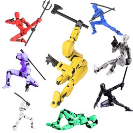8 Dummy T13 Figure, Espada Gigante, Titan 13, Cifras de Acción Articuladas de Lucky-13, aniquí Modelo de Actividad Cuerpo Completo, Decoraciones de Escritorio para Regalos de Amantes de los Juegos