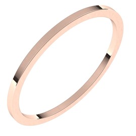 Solid 10k Rose Gold 1mm Flat Wedding Band Ring Classic Plain Traditional - Size 6