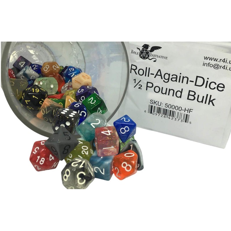 Roll Again Bulk Dice - in assorted colors, shapes, and
