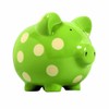 Elegant Baby Classic Pig Bank with Cream Polka Dots -