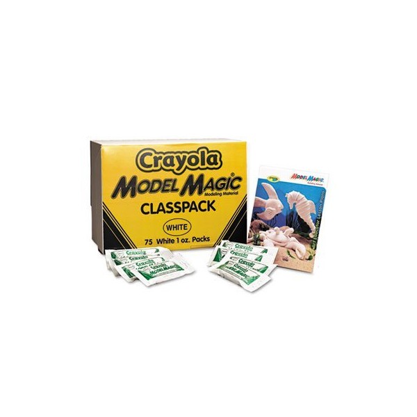 Crayola Model Magic Self-Hardening Modeling Compound, 75 1oz Pouches per Carton, White