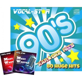 Karaoke CD Disc Set With Words - Hits From the 90's 1990`s - 80 Songs 4 CDG Discs By Vocal-Star
