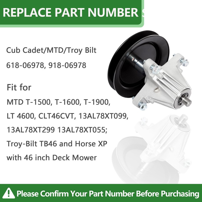 JYLEYJ 918-04822A 918-04822B Spindle Assembly Fit for 42" Deck Cub