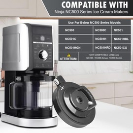 Replacement Outer Bowl Lid Compatible with Ninja CREAMi Ice Cream Maker NC500 / NC500C / NC501 / CN501C / NC501H / NC501HBL / NC501HGN / NC501HRD / NC501CO, Creami Replacement Lid(NO Paddle)