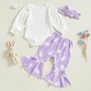 Toddler Baby Girl Easter Outfits Ruffled Short Sleeve Bunny Letter