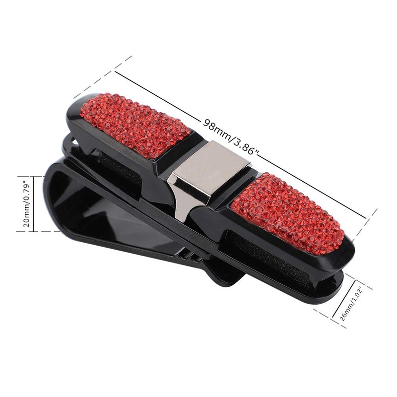 Glasses Holder for Car Visor,Fashion Bling Crystal Rhinestones Car Sun