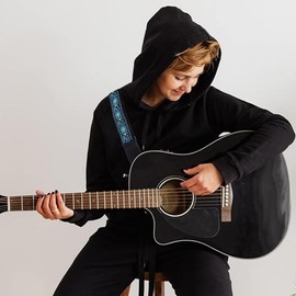 Mydronix Guitar Strap, Electric Guitar Cable, Bass Guitar Strap, Multicolor, Cotton and Metal, Vintage Style, Adjustable 88-143cm, Buckle Fastener