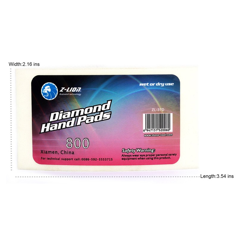 Z-Lion Resin Diamond Hand Polishing Pads Grits 800 for Stone