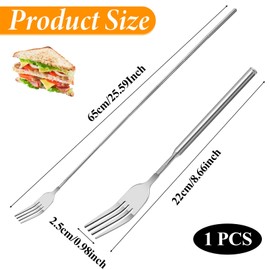Ptwola Ausziehbare Gabel Edelstahl Teleskop-Verlängerung Essgabel einziehbar stabil für Grill Obst Dessert Gabel mit langem Griff 645 cm Küchengabeln zum Essen Pickle Fondue Kochen im Freien