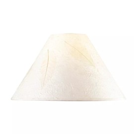 Cal Lighting Hardback Round Paper Shade With Leaf, Off White - SH-1025
