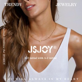 JSJOY Gold Initial Necklaces for Women Heart Initial Necklace Two Letter Name Necklace Daughter Birthday Gifts Heart Necklace with Initial Womens Jewelry