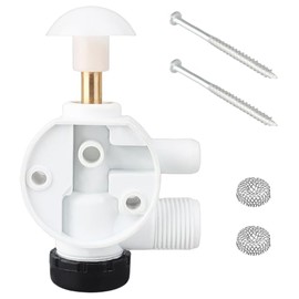 Amavoler 385314349 RV Toilet Water Valve Kit Aftermarket Replacement Accessory Fit for Pedal Flush Toilets for Camper, Trailer, Boat with Stainless Mesh Filters Screws.