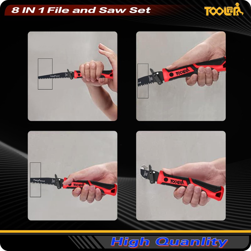 TOOLAN: 8-In-1 Multi Blades Hand Saw, Drywall Cutter. Hacksaw. Long
