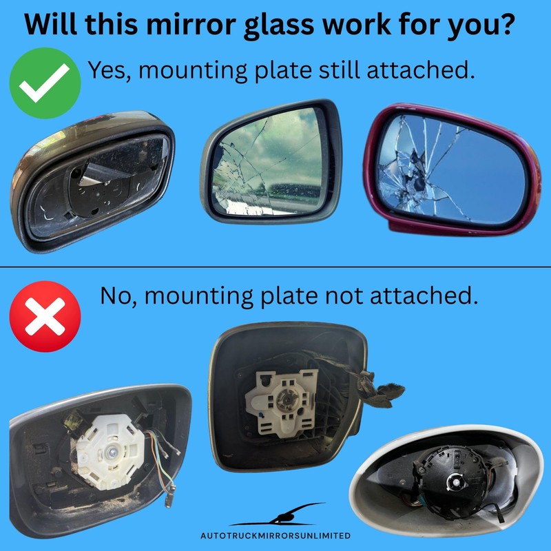 Driver Side Mirror Replacement Glass with Adhesive Pads for 2011-2014
