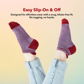 Wellow Ankle Socks for Men & Women – Breathable Aerolite Knit, 360° Compression, Ultra-Soft Made with Viscose from Bamboo – Perfect for Travel, Gym & Everyday Wear, LR, Shadow Twist Aerolite