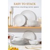 FOBENTA 18 Piece Embossed Dinnerware Sets for 6, Scratch-Resistant Plates