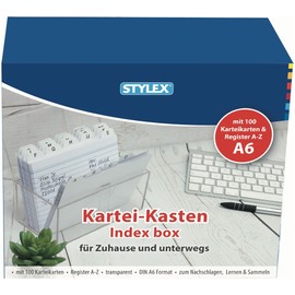 File-Card Box Transparent Plastic TOPPOINT 49972 Reg + 100kar 16X13, 5X8, 5cm 49972