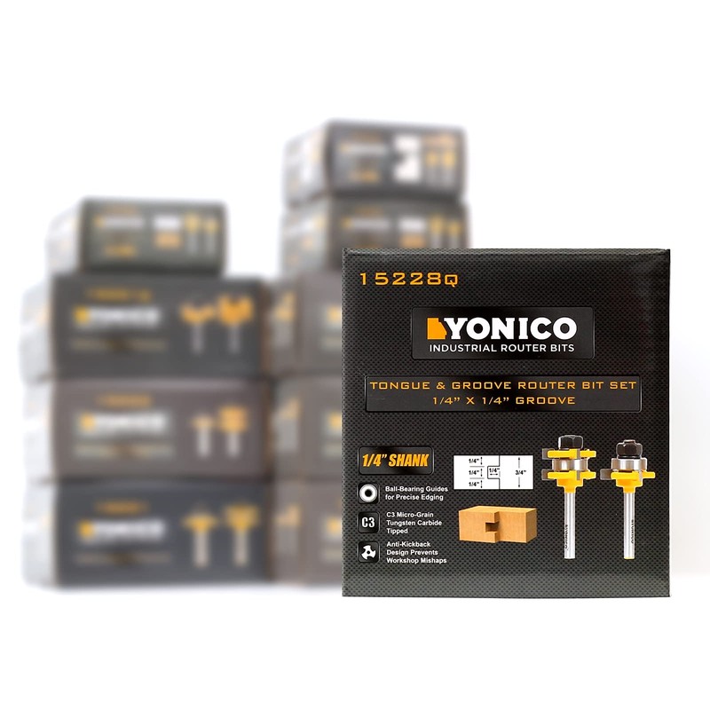 YONICO Router Bits Tongue & Groove Set 3/4-Inch 2 Bit