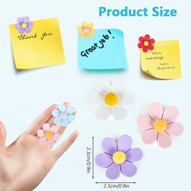 Fidqiog 12 Pcs Flower Fridge Magnets, Colorful Powerful Magnets for Whiteboards, 3D Refrigerator Magnet for Photo Office Locker (Flower)