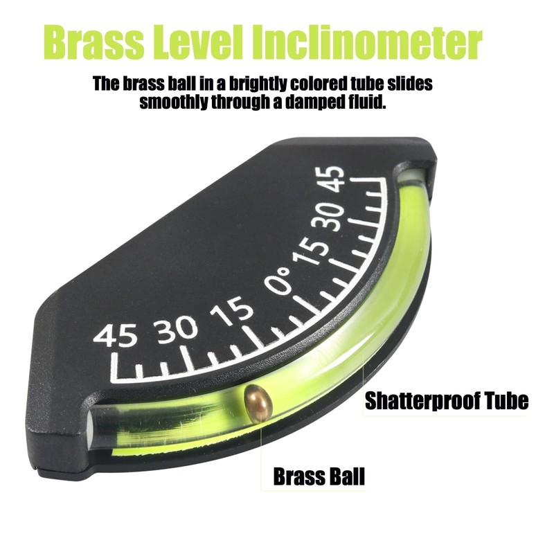 RQG 2 Pack Brass Offroad Inclinometer, High Definition Small RV