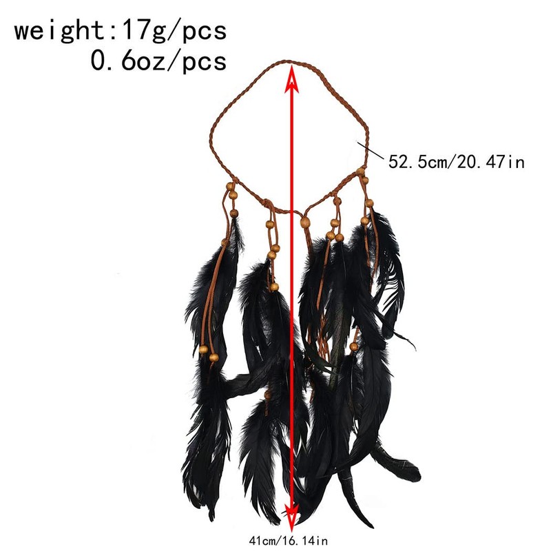 CAKURE Boho Feather Headband Feather Headpiece Hippie Headpiece Gypsy Accessories