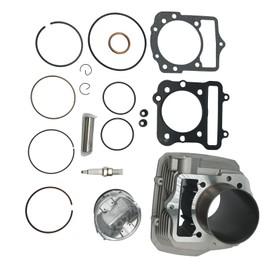 Engine Cylinder Jug Piston Gasket Kit Top End Rebuild Kit Compatible for Bayou Lakota Prairie 300 Kawasaki 1989-2004