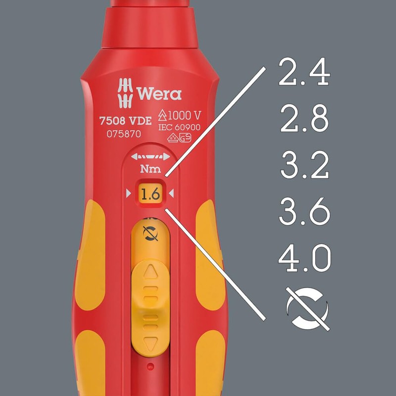 Wera 05075870001 7508 VDE Kraftform Safe-Torque Speed Torque Screwdriver