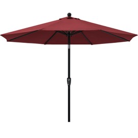 ABCCANOPY 9FT Patio Umbrella - Outdoor Waterproof Table Umbrella with Push Button Tilt and Crank, 8 Ribs UV Protection Pool Umbrella for Garden, Lawn, Deck & Backyard (Burgundy)