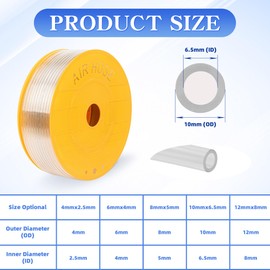 Eydutoi PU Air Hose 10mm OD x 6.5mm ID White Polyurethane Hose 100 Meters 328 FT Pneumatic Tubing Pipe for Air Compressor
