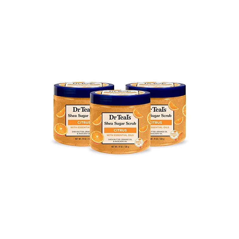 Dr Teal's Shea Sugar Body Scrub, Citrus with Essential Oils