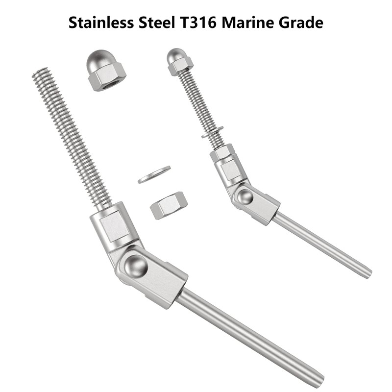 BLIKA 10 Pack 1/8" T316 Stainless Steel 180 Degree Adjustable